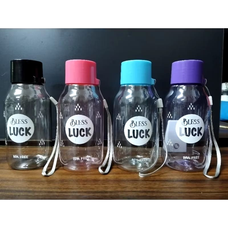 NEW botol minum plastik botol anak bpa free 350ml bottle bless luck terbaru free tali