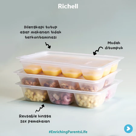MAK306 RICHELL BABY FOOD FREEZER TRAY WADAH MPASI 15ML /490709 R98722 isi 24 block