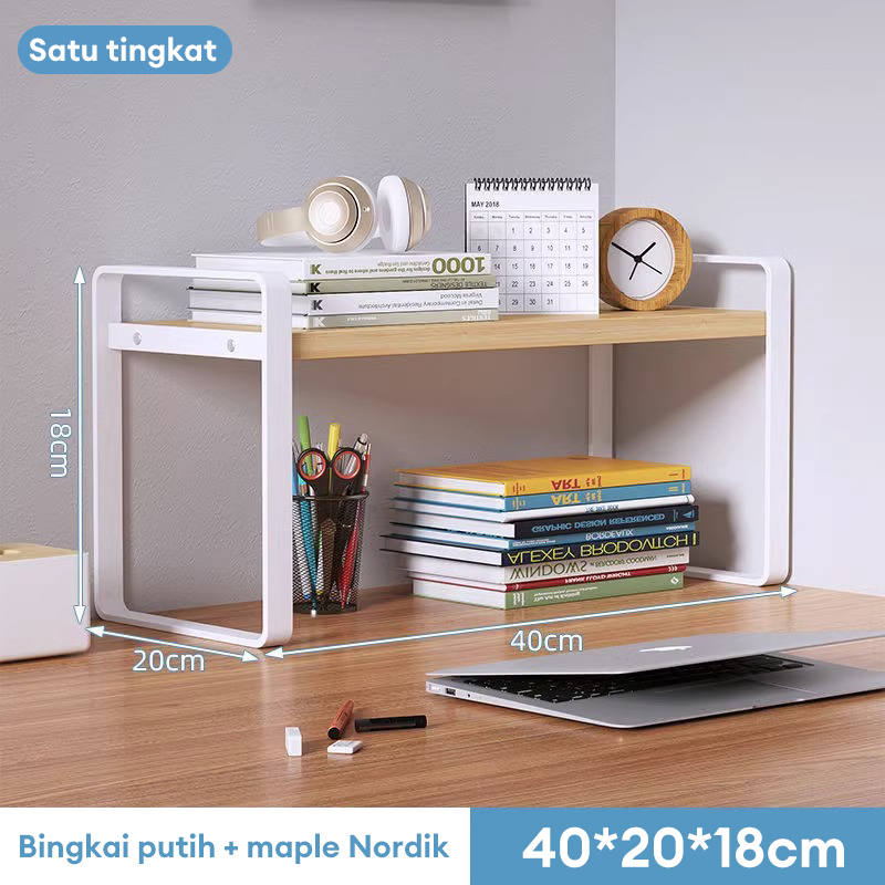 Rak Desktop Storage Rak Buku Minimalis Rak Serbaguna Desktop Rak Buku Desktop Meja Computer