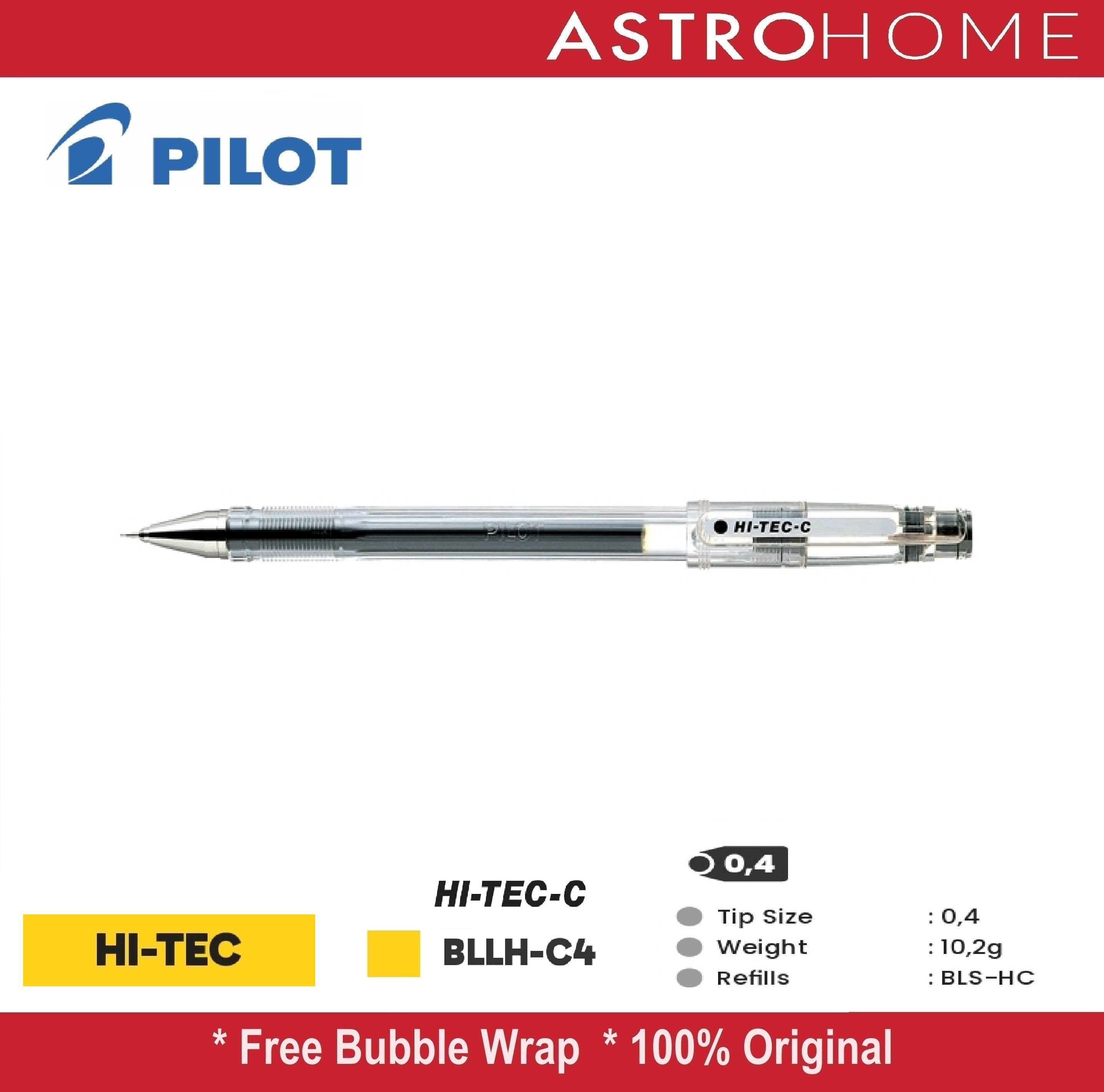 Pilot Pulpen BallPoint Ball Point Hi-Tec-C Hi-Tec C HiTec Hi Tec C 0.4 mm BLLH-C4 BLLH C4 Ultra Fine Buat Tulisan Kecil Terbaca Dengan Jelas