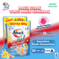 [Paket isi 2] Attack Jaz1 Plus Softener Deterjen Cair Liquid Sensation Fresh Osmanthus Pouch 1100+100gr