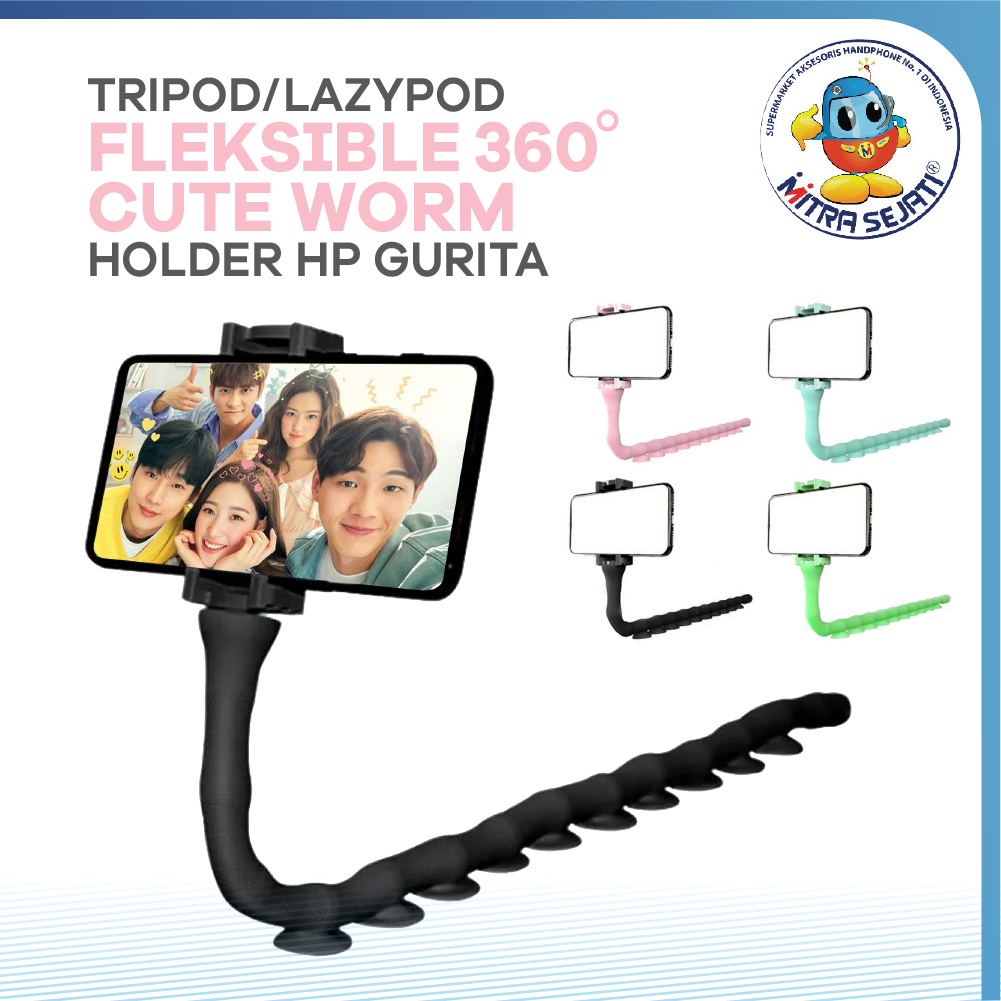 Flexible Holder Cute Worm Lazy Mobile Cell Phone Holder / Lazypod Cute Worm-AHLAZWORM