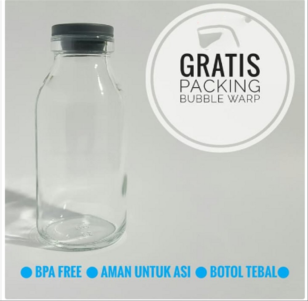 BOTOL KACA ASI 100 ML BELING TUTUP KARET BARU BPA FREE ASIP 100ML BAYI