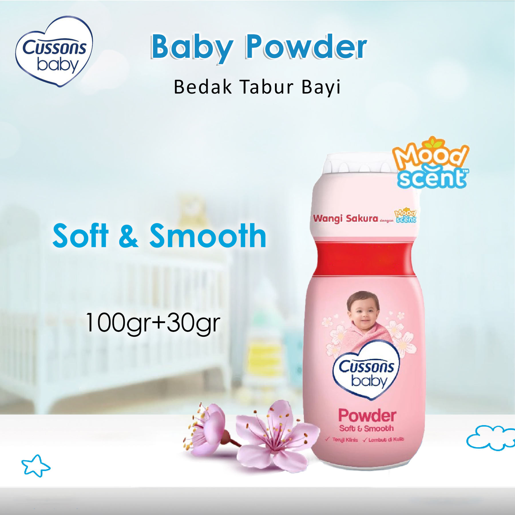 Cussons Baby Powder 100gr+30gr - Bedak Bayi Perawatan Kulit Bayi