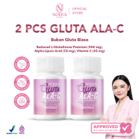 Noera 2 Pcs Gluta ALA-C | Noera Suplement Whitening Reduce L-Glutathione 500mg with Alpha Lipolic Acid 50mg Vitamin C 45mg | Whitening Booster Suplemen Kecantikan | Whitening Capsule