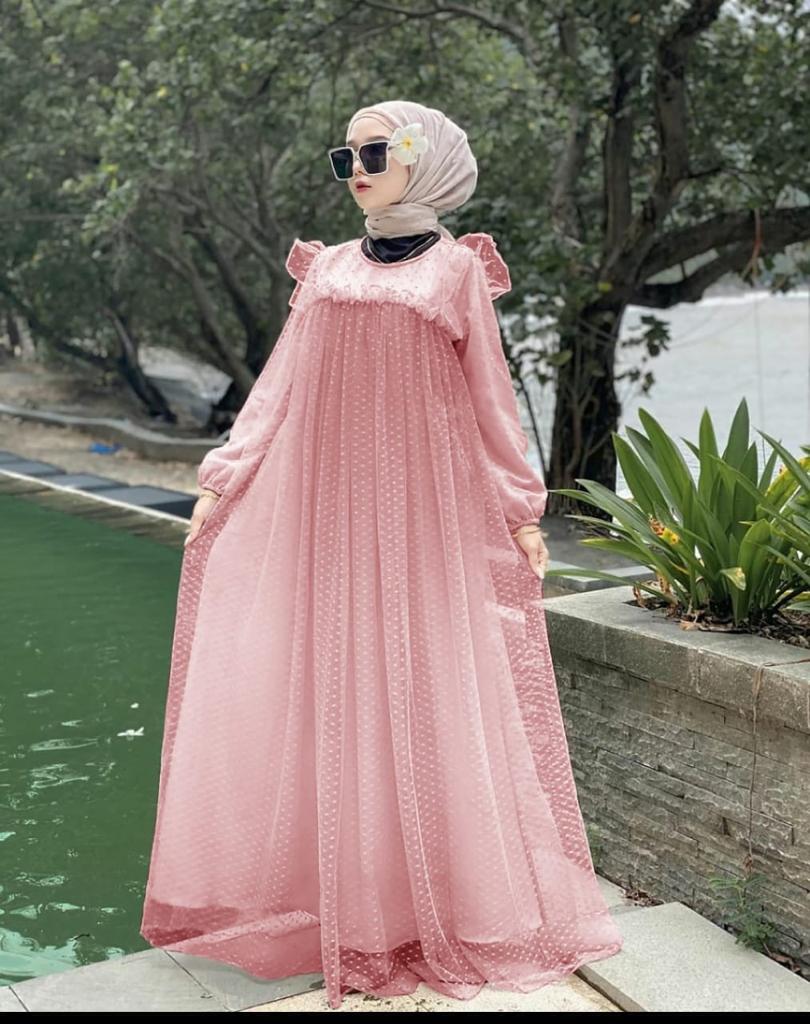 Baju Muslim Modern IVORY MAXI BO Bahan MOSSCRAPE MIX TILE COMBI RENDA Baju Gamis Remaja Baju Gamis Jumbo Gamis Kondangan Gamis Terbaru 2021 Modern BEST SELLER
