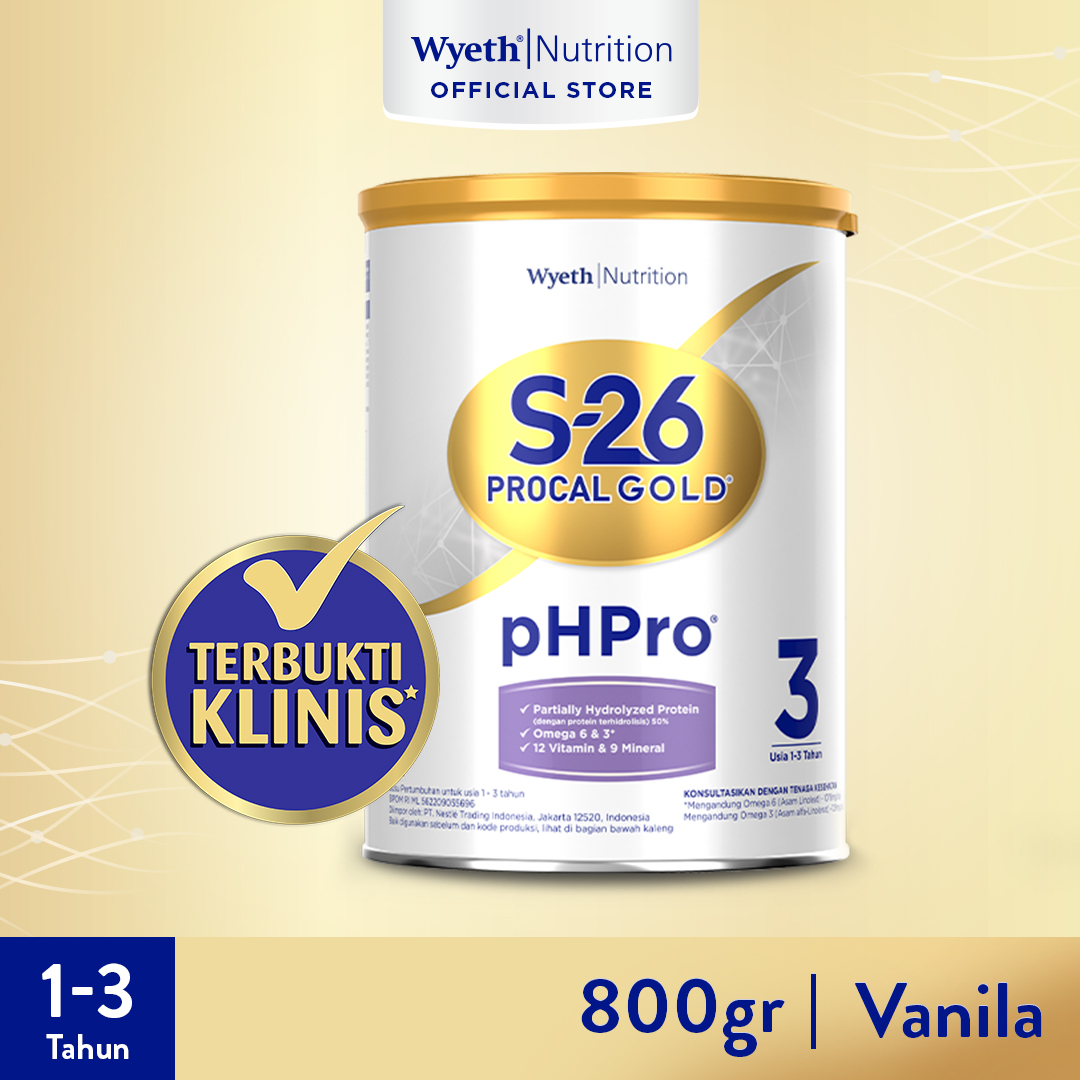 S-26 Procal Gold pHPro Tahap 3 Susu Pertumbuhan Anak Usia 1-3 Tahun 800gr