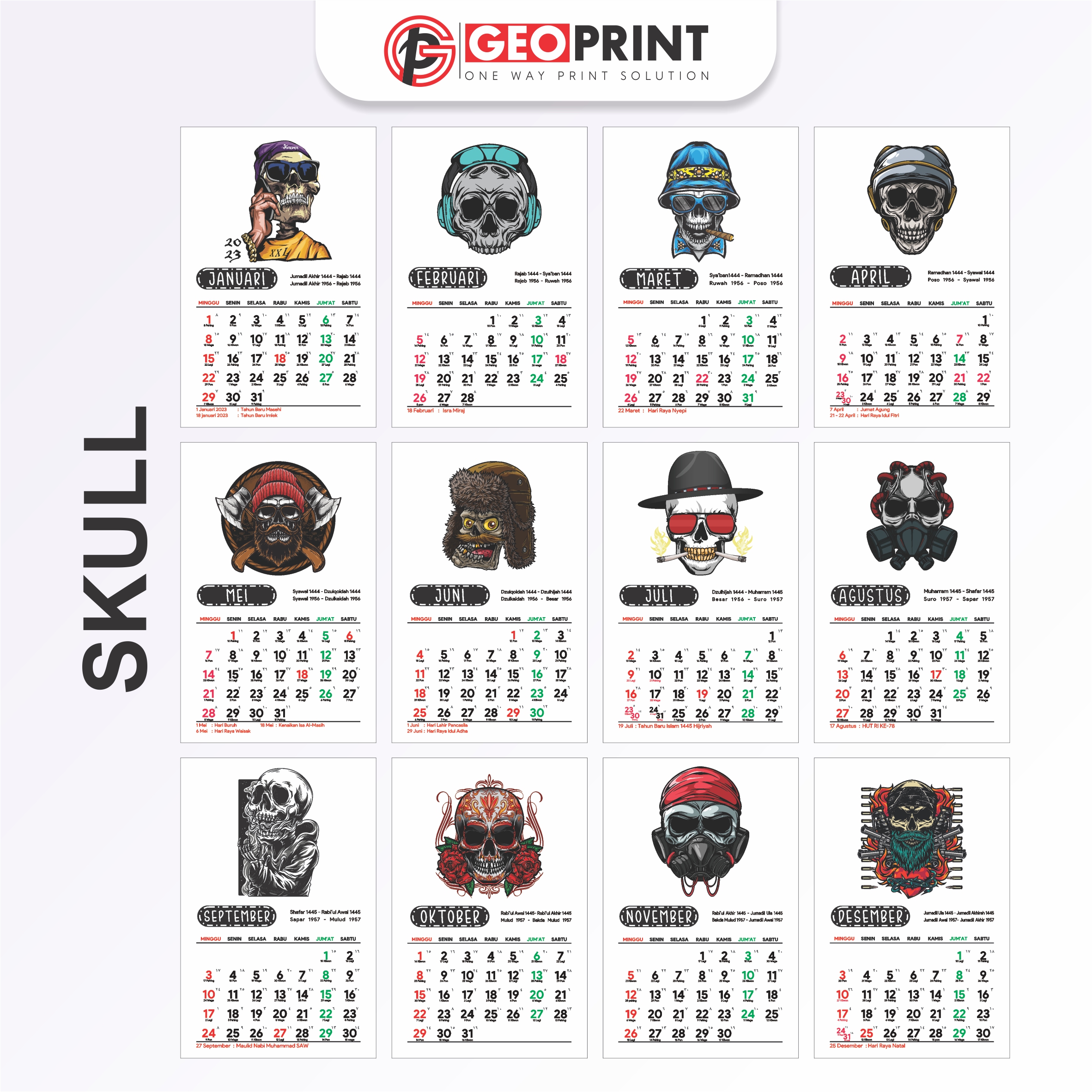 KALENDER MEJA MINI 2026 UKURAN 75 x 12 cm Dengan 26 Pilihan Desain / Kalender Tahun Baru 2026