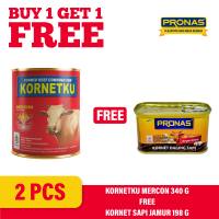 [BUY 1 GET 1] KORNETKU Kornet Sapi Mercon 340 g Free Kornet Sapi dengan Jamur 198 g