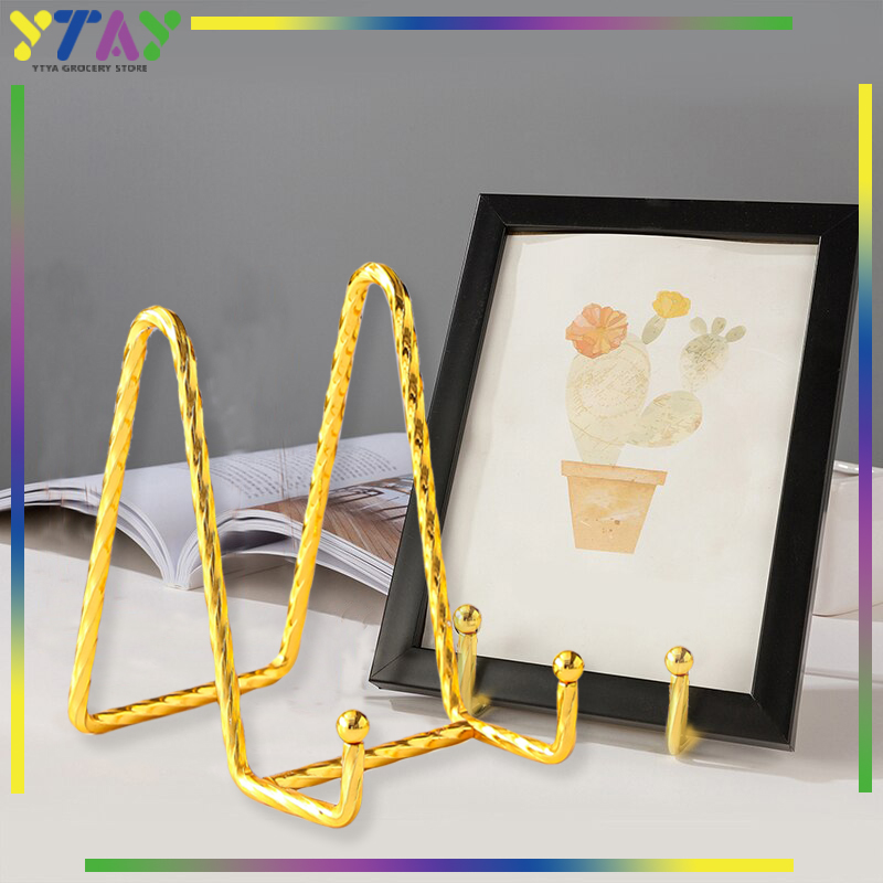 Sandaran Piring Hias Pajangan Dekorasi/Dudukan Piring Hias/Dudukan Piring/Foto Bahan Metal Warna Gold Untuk Dekorasi Meja