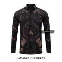 BEST A SELLER BATIK ARKANZA Kemeja Batik Pria Casual Lengan Panjang Slim Fit Premium