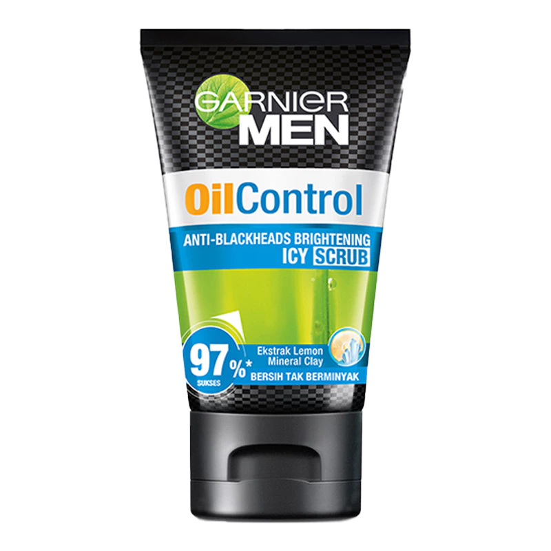 Garnier Men Oil Control Icy Scrub Facial Foam Cleanser 100 ml