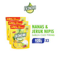 [Paket isi 3] EKONOMI Pencuci Piring Nanas & Jeruk Nipis Pouch 920gr