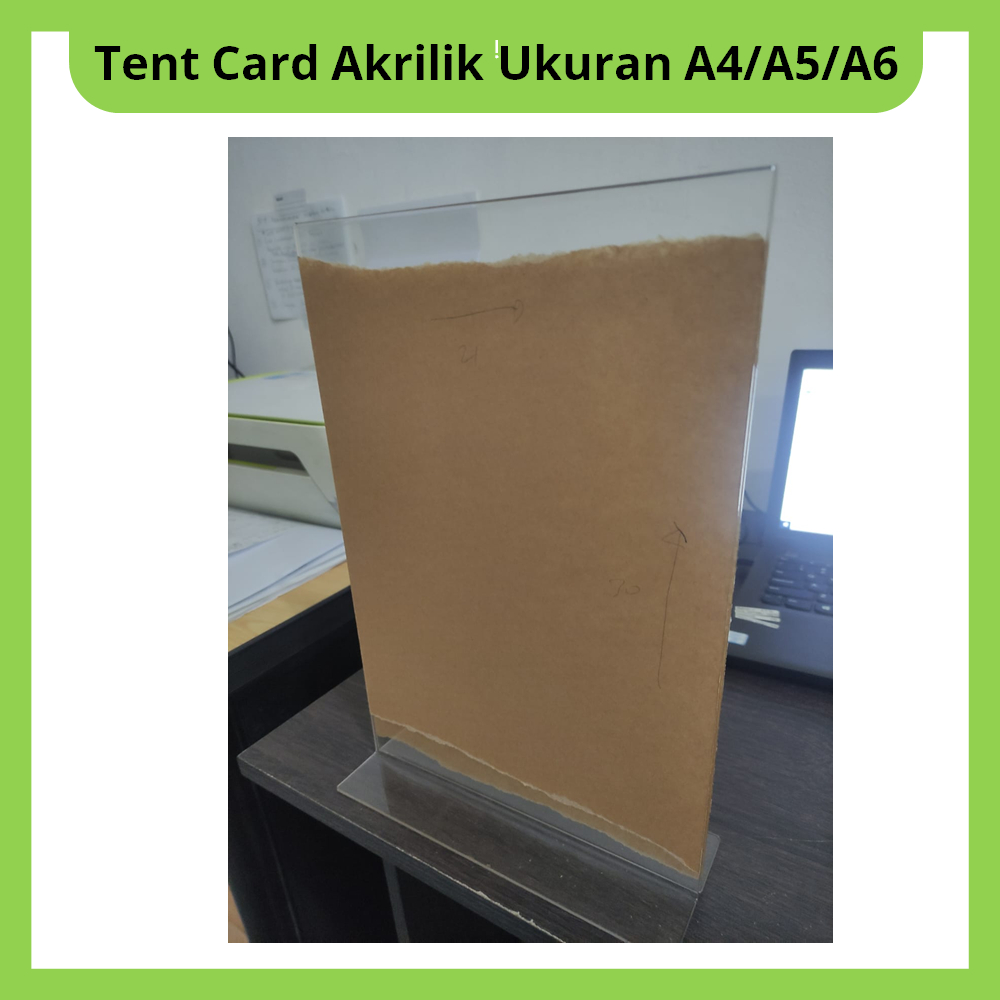Tent Card Akrilik Display Ukuran A4/A5/A6