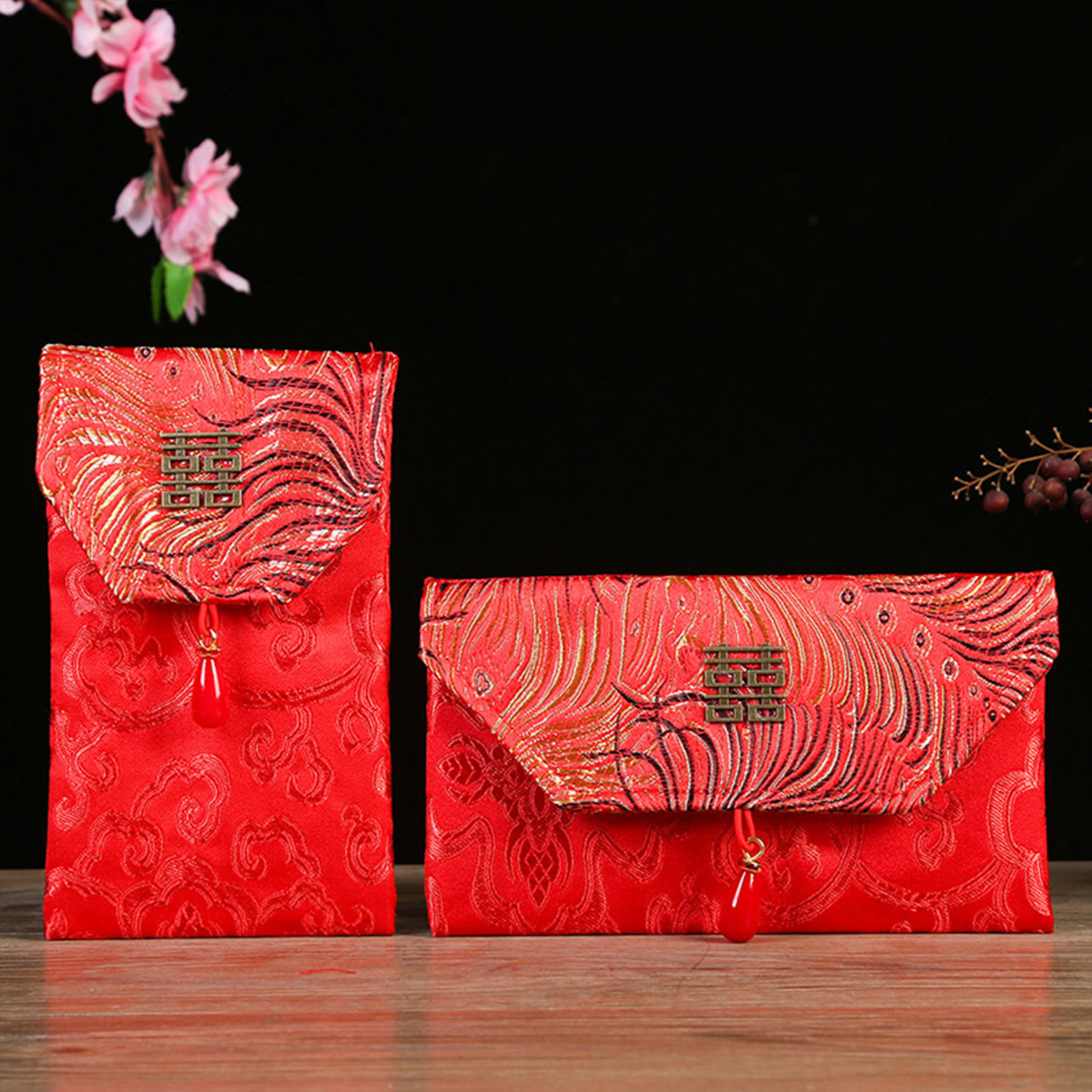 WED Angpao Wedding Angpao Sangjit Kain Angpao Motif Embos / Angpao Imlek Kain Tebal WED110