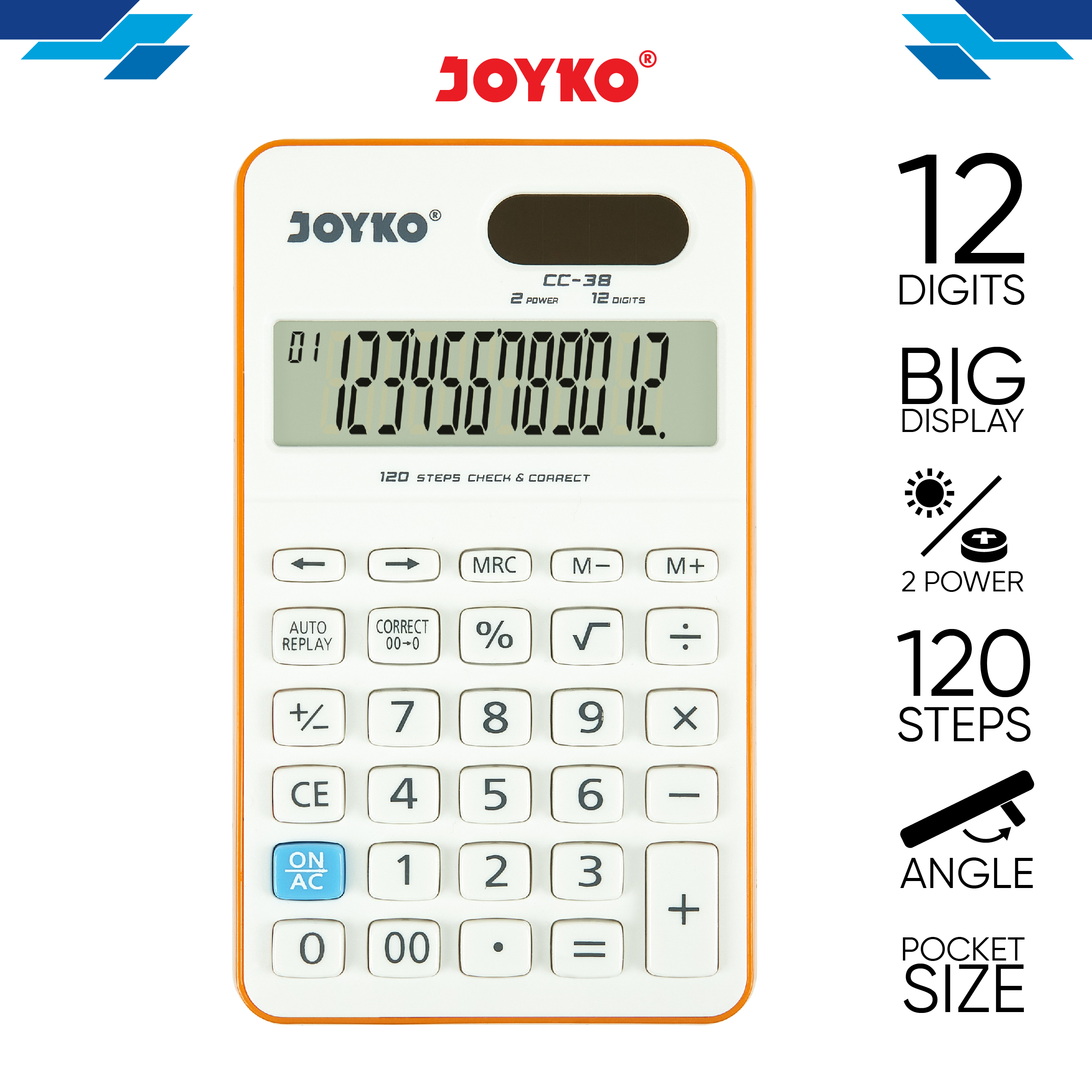 Calculator Kalkulator Joyko CC-38 12 Digits Check Correct