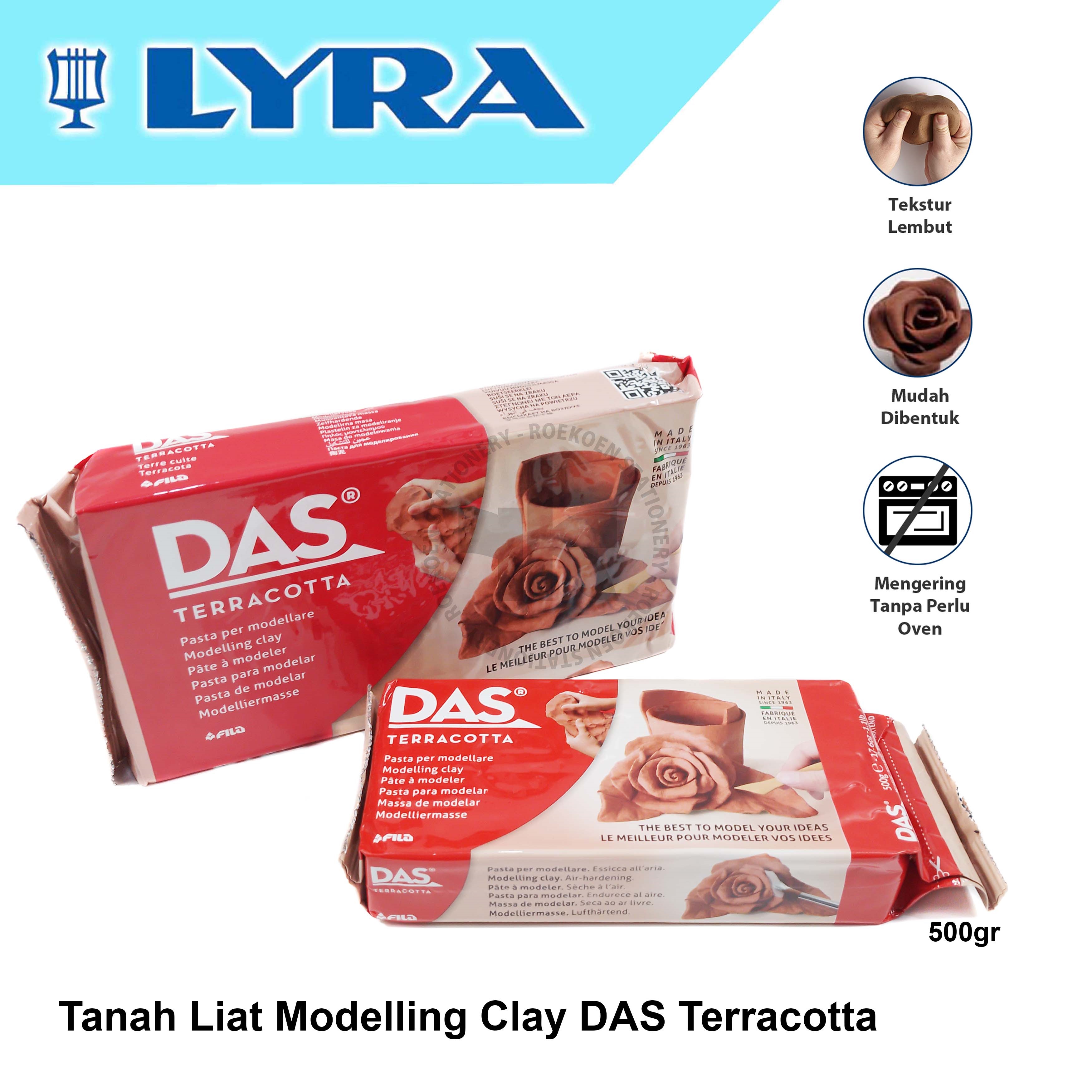 DAS Modelling Clay White 1000gr Air Hardening Resealable 387500