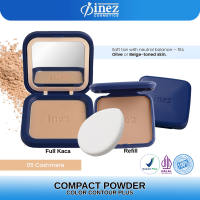 INEZ Compact Powder Color Contour Plus Bedak Padat Biru Inez Cosmetics