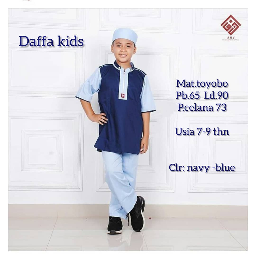 Baju Muslim Modern DAFFA SET KIDS BO KF 7 - 9 Tahun Bahan TOYOBO Dapat ATASAN + CELANA Setelan Anak Laki Laki Setelan 2in1 Laki Laki Set Baju Dan Celana Anak Cowo Tanggung