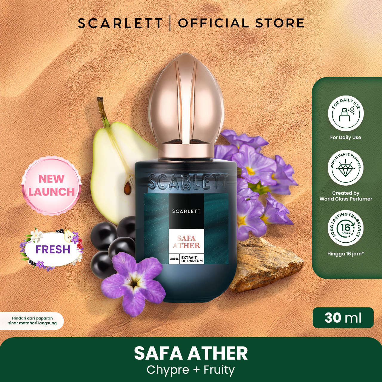 NEW! Scarlett Extrait de Parfum 30ml - Safa Ather - The Golden Scents - Wangi fruity clean yang r...