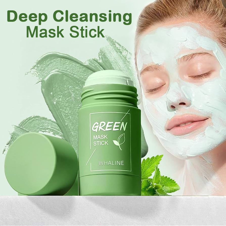 Green Tea Cleansing Clay Mask Stick Masker Wajah Pengangkat Komedo Penghilang Flek Hitam - 40gr