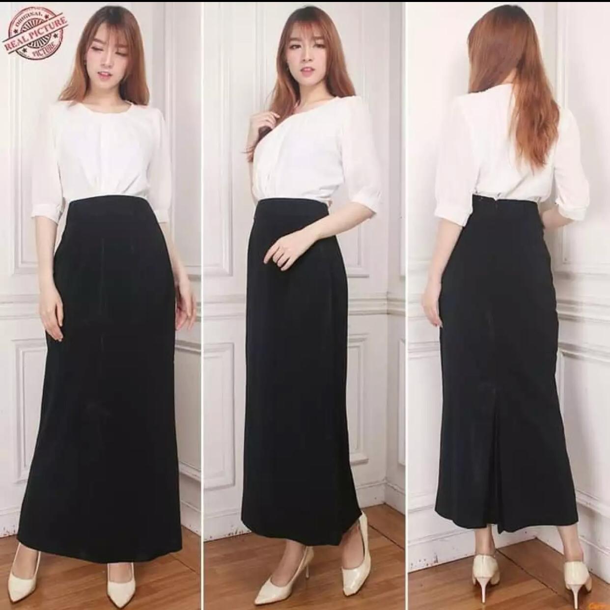 ROK SPAN PANJANG/ ROK BAHAN SCUBA /ROOK KERJA / ROK MURAH rok kerja / rok span/ rok wanita/rok kuliah/rok scuba bahan lembut