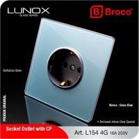 BROCO LUNOX Stop Kontak L154G Glass Premium (sudah termasuk Inbow doos spesial)