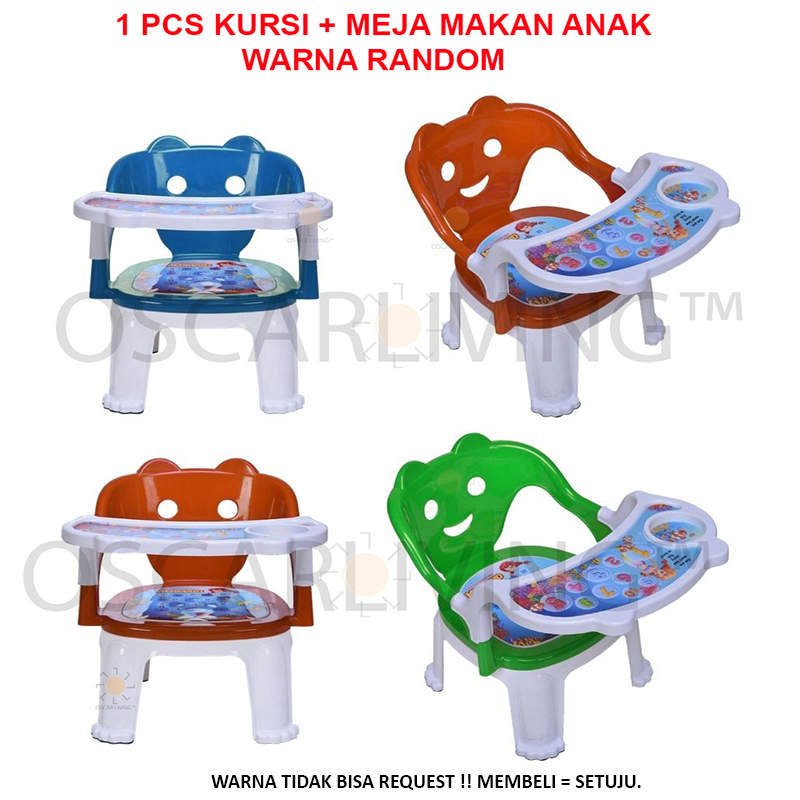 TERMURAH Tabitha Kursi + Meja Makan Anak Ceria Plastik RANDOM
