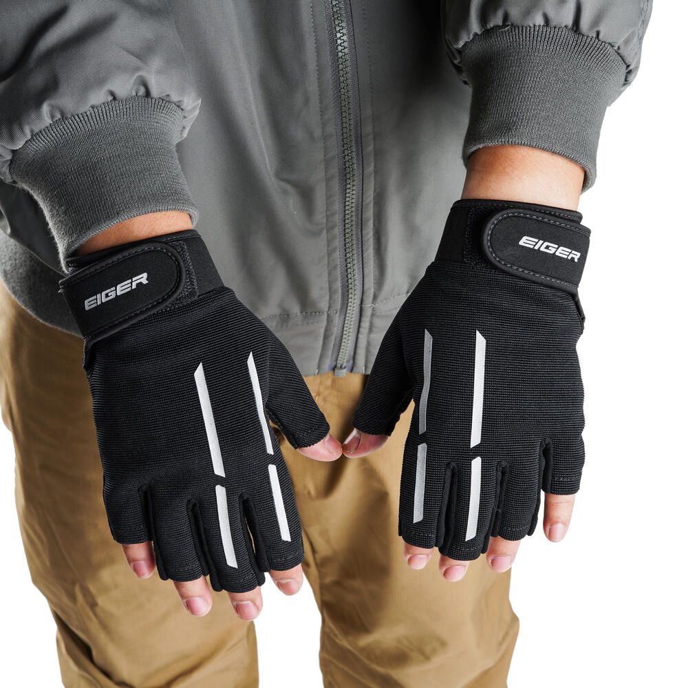 910010078 DAILY RIDING GLOVE HALF 1.0 - BLK