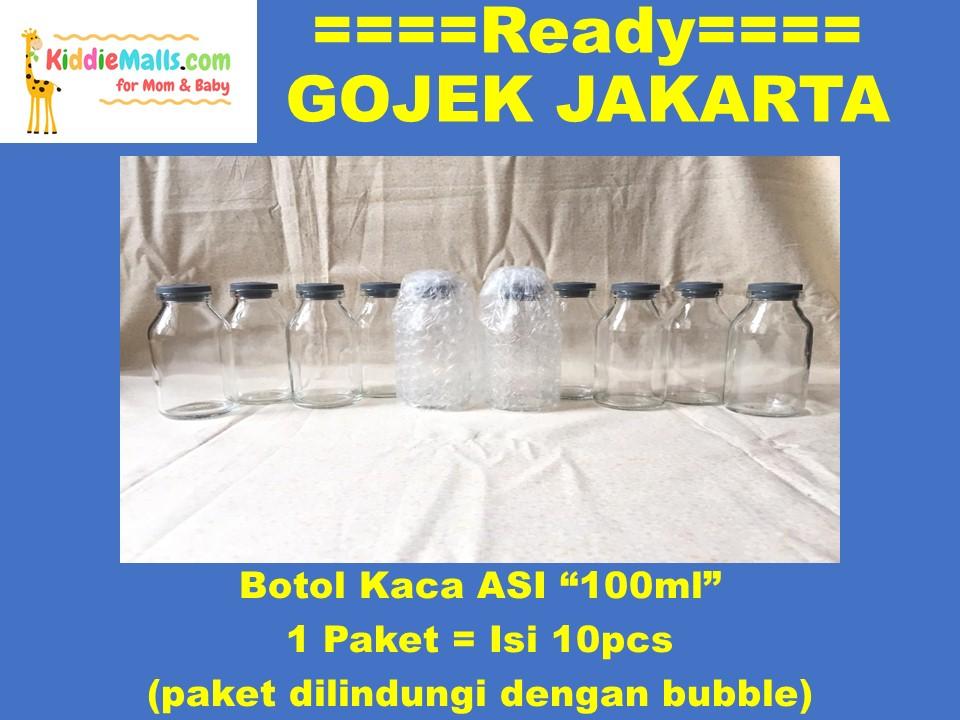 Botol ASI Kaca Penyimpan ASI 100ml Isi 10 Murah Bonus Bubble Wrap Packing Aman