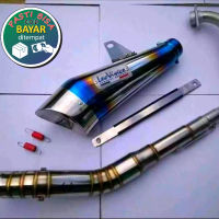 Knalpot racing Leovince biru for Vixion CB R15 v2 v3 CBR 150R Verza Byson Megapro Tiger Scorpi0