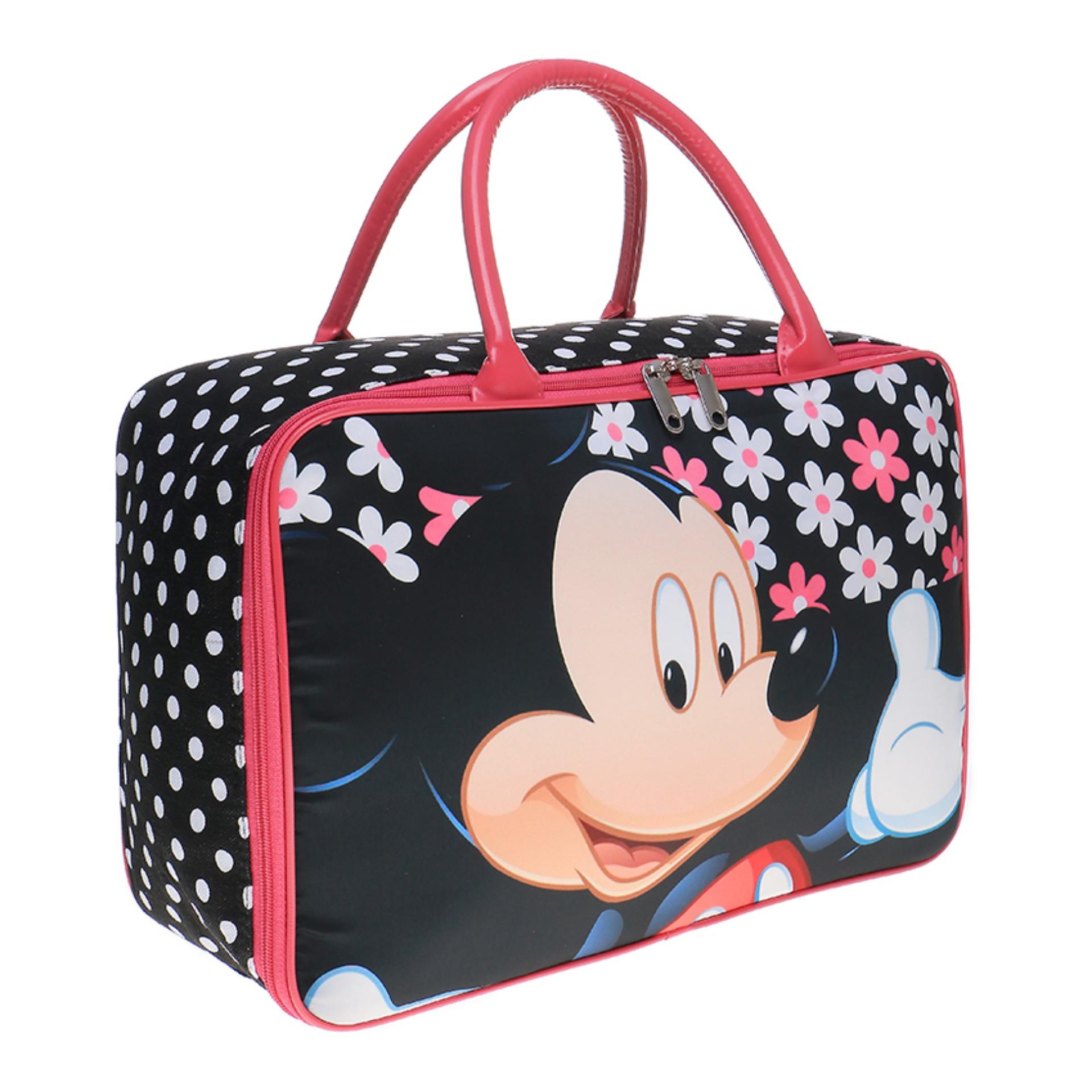 JCF Tas Anak Fashion Travel Bag Kanvas Kotak Premium Mini Pink