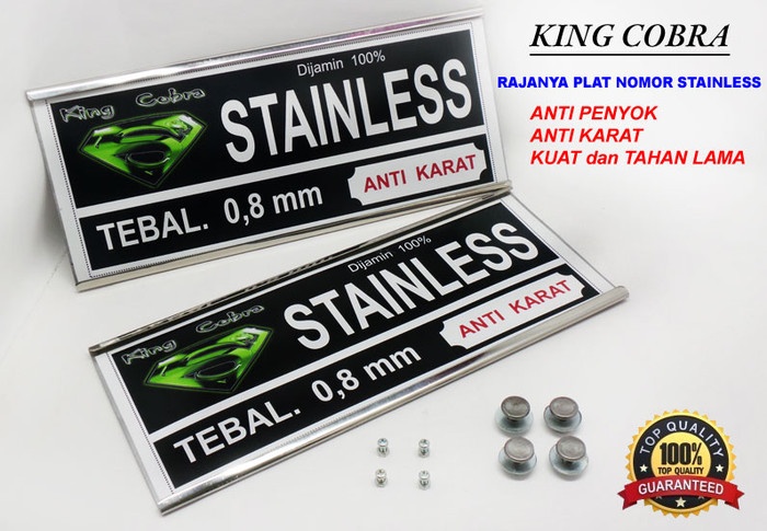 King Cobra Dudukan Plat Nomor Stainless Kuat Anti Karat Cocok Untuk Semua Plat Nomor Motor Lazada Indonesia