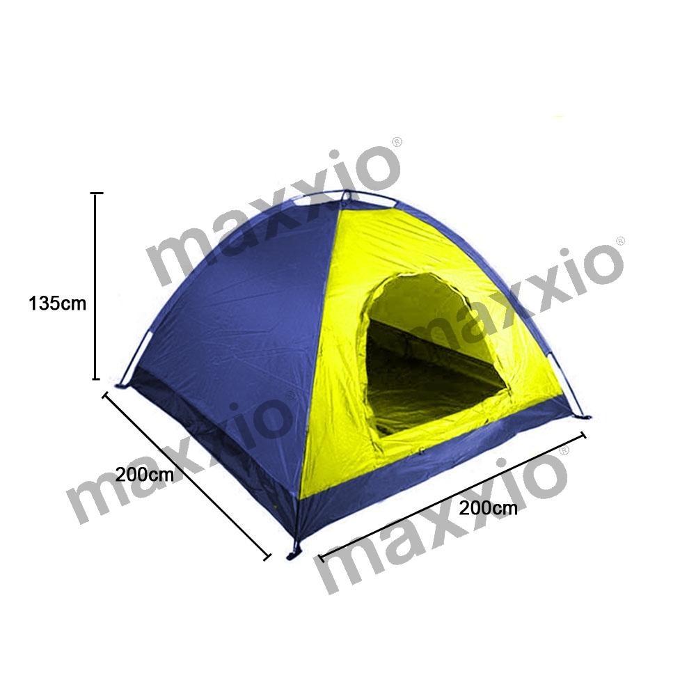 Maxxio Tenda Camping 4 Orang 200cm x 200cm - Kuning-Biru 