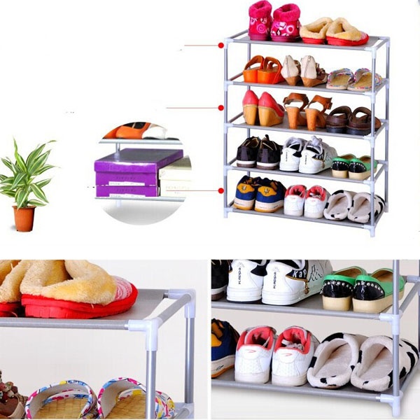 Penyelenggara Rak Sepatu Rak Penyimpanan Besi Dudukan 