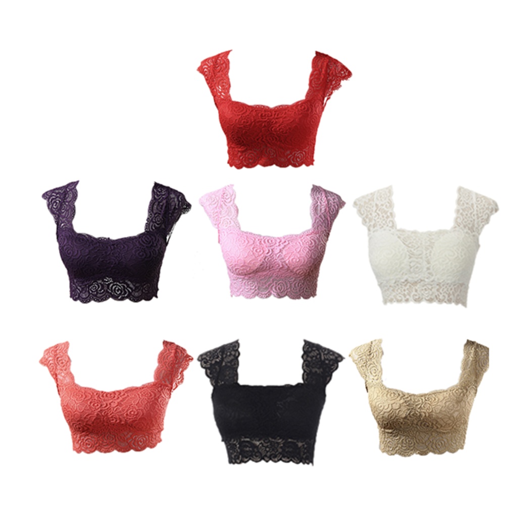 ZANZEA Wanita Floral Korset Renda BH Blus Tak Berlengan 