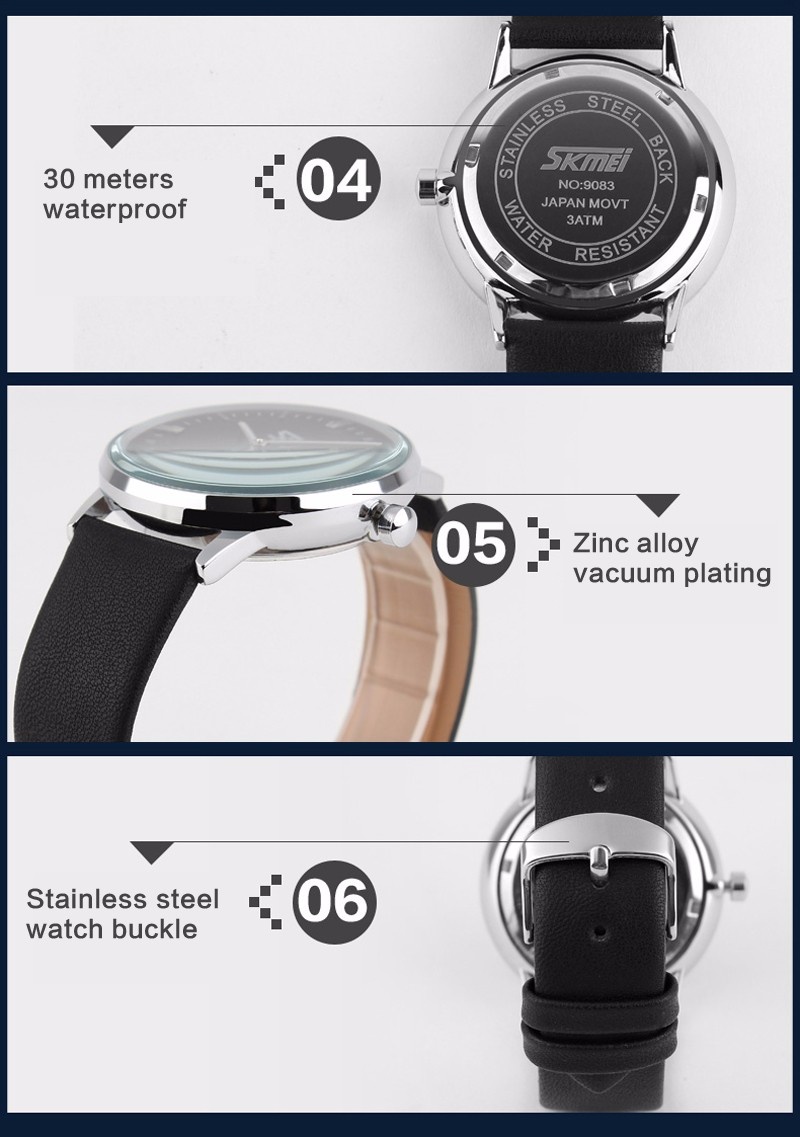 skmei cosmo jam tangan pria biru tali kulit 9083 skmei cosmo jam tangan pria biru tali kulit 9083
