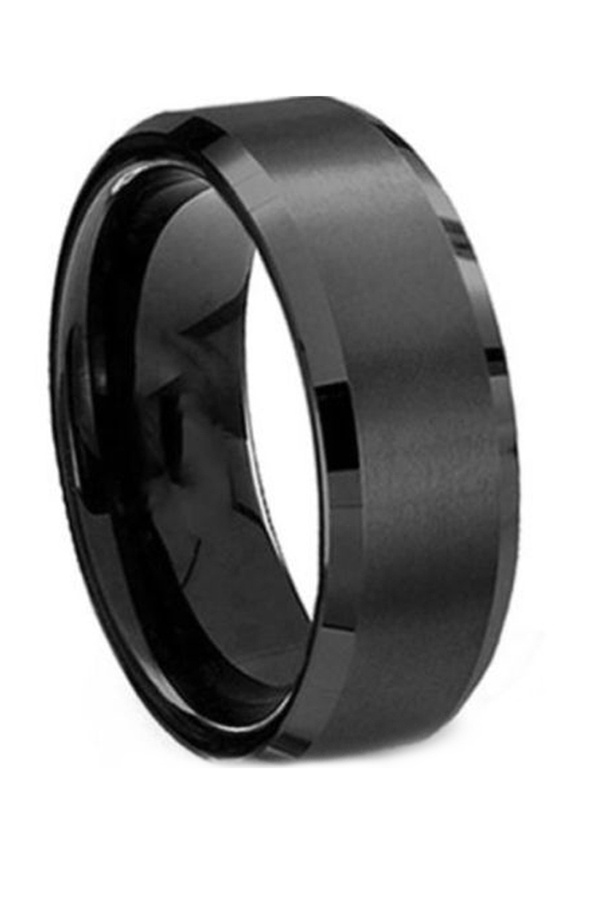 Stainless Steel Fancyqube Pria Cincin Kawin Hitam  Lazada 