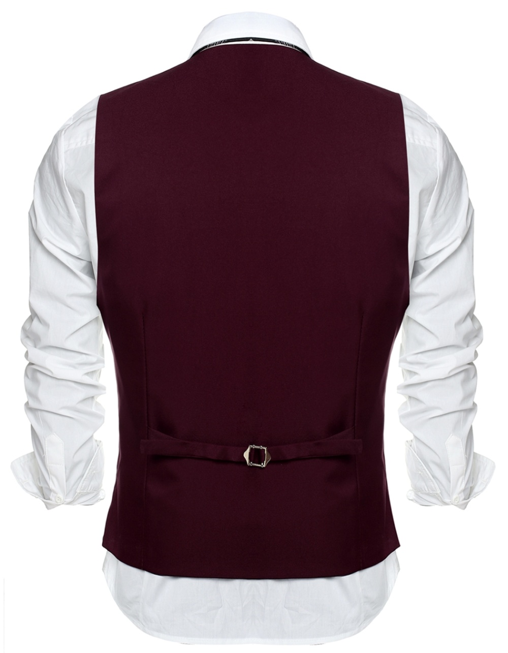 ASTAR Bisnis Pria Slim Fit Skinny Vest Rompi (Hitam)-Size 