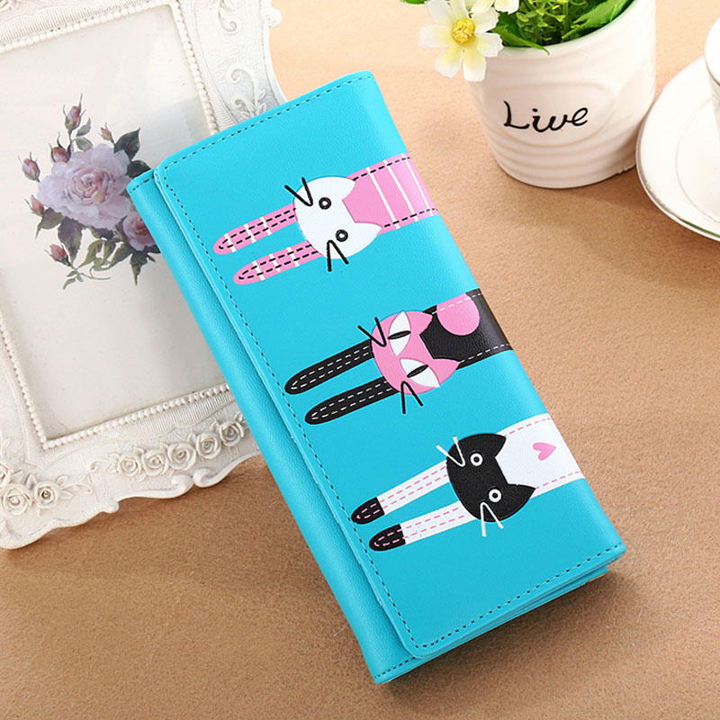 Amart Cat Cartoon Wallet Card Holder PU Leather Coin Purse 
