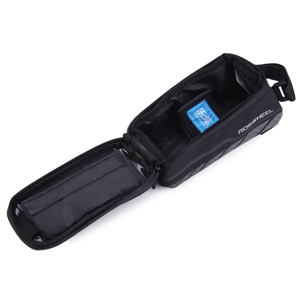 roswheel sepeda tas tabung depan telepon hitam roswheel sepeda tas tabung depan telepon hitam