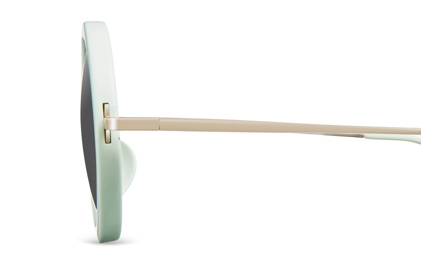 QINA Kacamata Polarized Wanita Putih Bundar Lensa Abu Abu Proteksi UV 400 QN3506