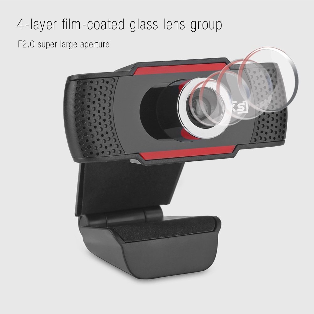 HXSJ S30 1 Megapixel HD Camera Webcam with Microphone Clip-on 30 Degree