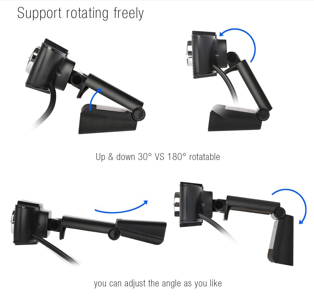 HXSJ S30 1 Megapixel HD Camera Webcam with Microphone Clip-on 30 Degree