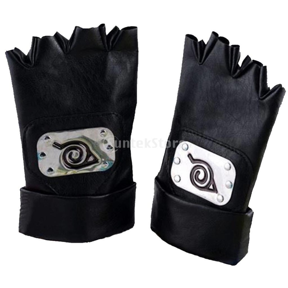Anime Narute Konoha Hatake Kakashi PU Kulit Sarung Tangan 