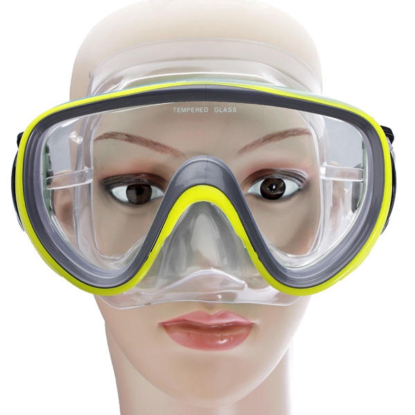 Renang Scuba Anti  Kabut Kacamata  Selam Masker PVC Kuning  