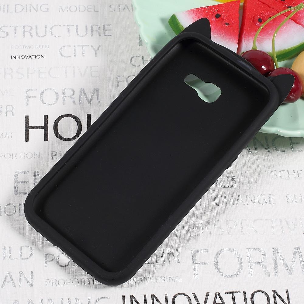 Cute 3 D kumis kucing lembut Silicone Case Belakang untuk Samsung Galaxy A5 2017