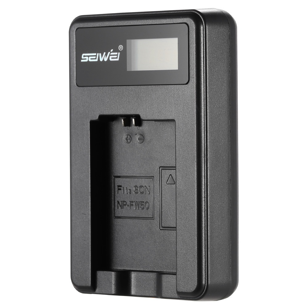 NP - FW50 2 Pack 7,4 V dengan LCD USB Charger Kit untuk Sony Alpha a7 (II) a7 R (II) a7 S (II) A3000 A5000 A5100 A6000 NEX-3 NEX-3 N NEX-5 NEX-5 N NEX-5 R NEX-5 T NEX-6 NEX-7
