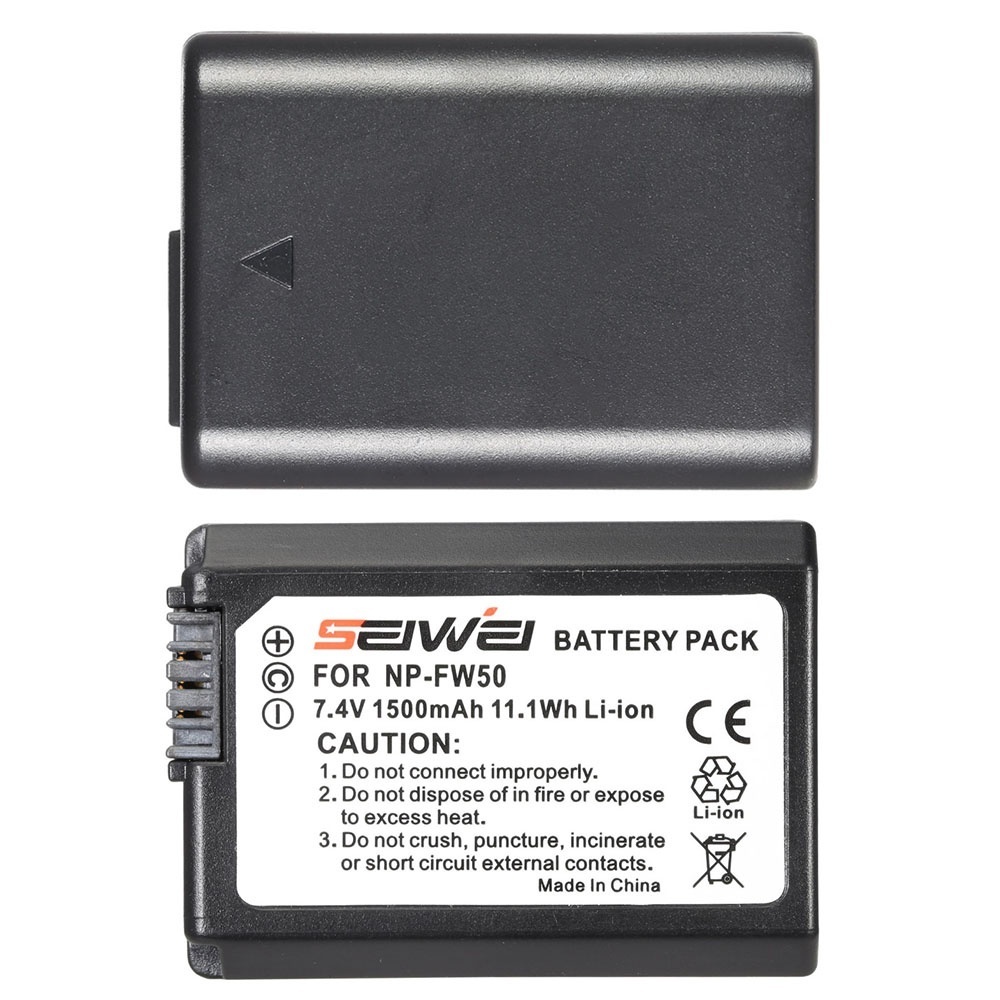 NP - FW50 2 Pack 7,4 V dengan LCD USB Charger Kit untuk Sony Alpha a7 (II) a7 R (II) a7 S (II) A3000 A5000 A5100 A6000 NEX-3 NEX-3 N NEX-5 NEX-5 N NEX-5 R NEX-5 T NEX-6 NEX-7