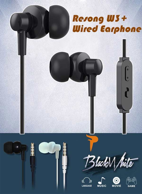 vivan resong w3 wired in ear headsets black vivan resong w3 wired in ear headsets black